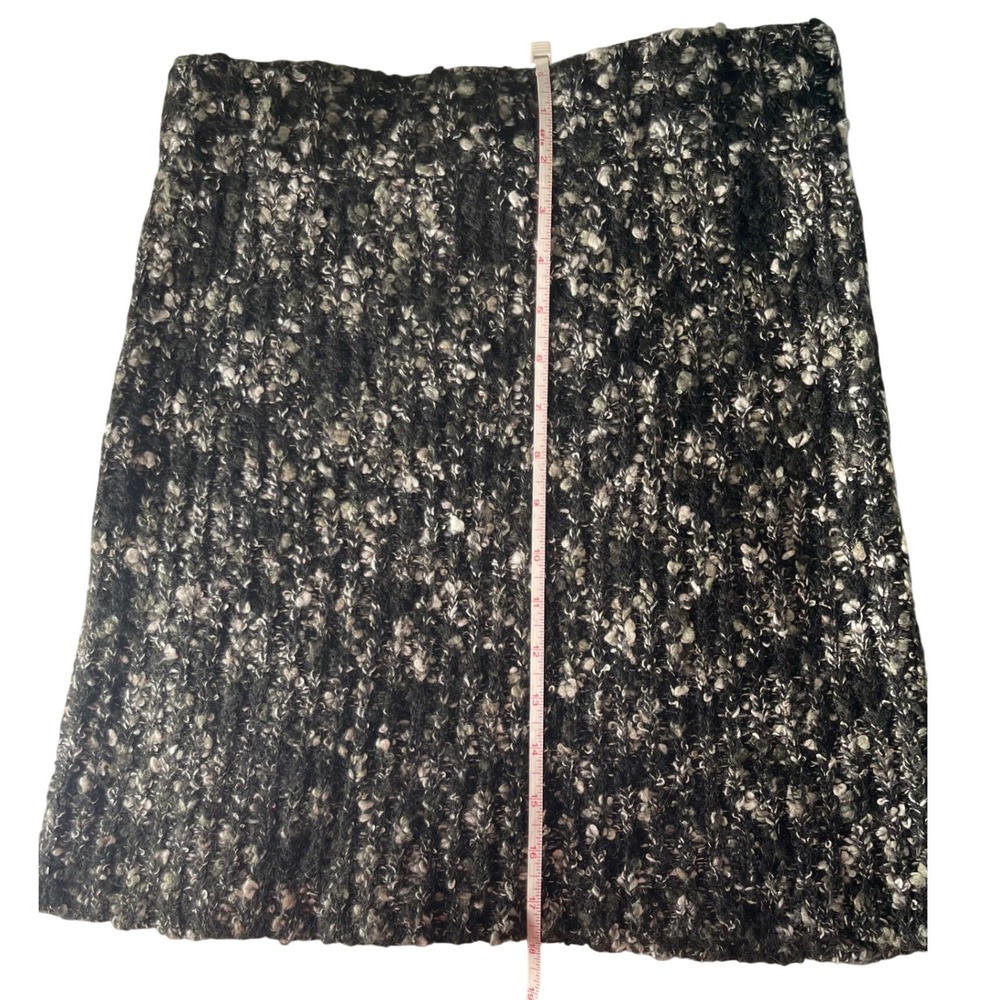 FENN‎ WRIGHT MANSON Textured Knit A Line Midi Skirt Black Silver SM Wool BleNd - Picture 3 of 7
